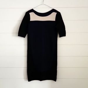 Club Monaco Color Block Navy Bandage Sweater Dress